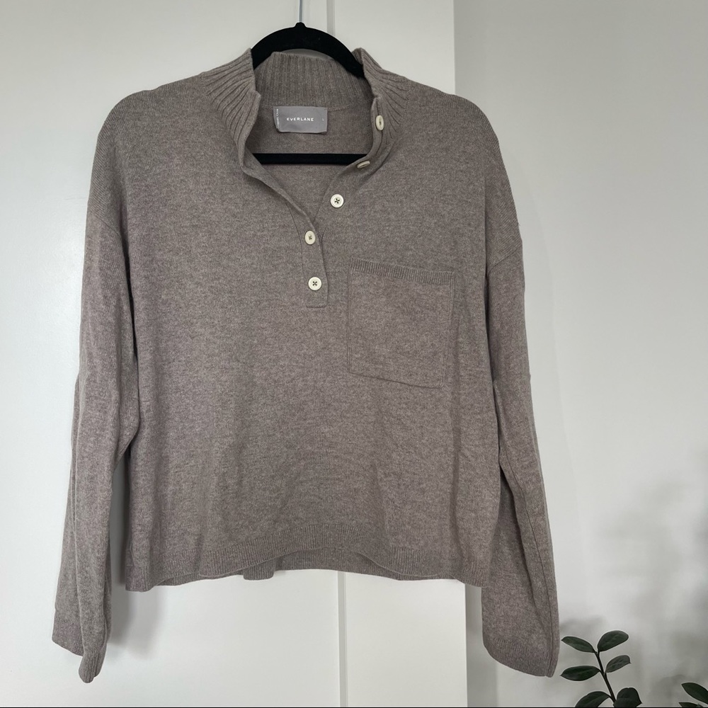 Everlane Cropped Cashmere Polo Sweater